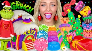 ASMR MUKBANG Grinch Desserts Edible Christmas Tree Gumdrops Meringue Cookies Gingerbread 먹방 [upl. by Ruberta]