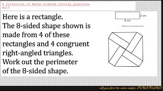 Work out the Perimeter of the 8 Sided Shape  GCSE Higher Maths  IGCSE  Maths Problem Solving [upl. by Rovit]