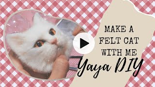 How to needle felt 🐈Make a Felt Cat with Me 🐱DIY Needle Felting [upl. by Deerc]