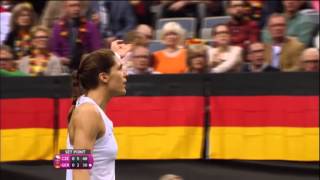 2014 Fed Cup Final  Highlights Petra Kvitova CZE v Andrea Petkovic GER [upl. by Leahcimdivad]