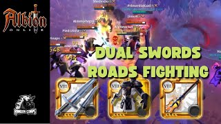 💥DUAL SWORDS amp STALKER JACKET ALBION ONLINE PvP💥 AVA ROADS FIGHT 🆚 crazy squad💥 [upl. by Stockmon]