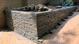 Dry Laid Stone Corner Explained  Feather amp Wedge  Thermal Bluestone  Hampstead Maryland Drystack [upl. by Karly473]