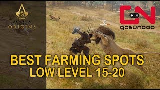 Assassins Creed Origins  Best Farming Spots for low level characters [upl. by Boice]