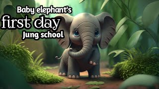 Baby elephants first day school kids stories with English subtitles kidsstory [upl. by Etnohs]