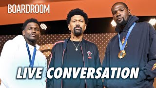 Kevin Durant X Anthony Edwards LIVE Conversation at Fanatics Fest  Boardroom Talks [upl. by Adiesirb]