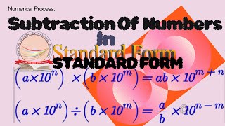 Subtraction of numbers in standard form jsscexam sscexam standardform igcse [upl. by Juley]