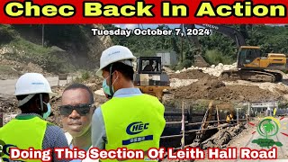 Eastern St ThomasCHEC Resumed Work On Leith Hall Seaside Road After Heavy Flooding [upl. by Souvaine]