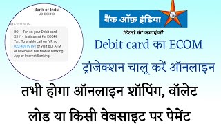 How to activateenable Bank of India debit card Ecom transactionBoi online shoppingdomestic ecom [upl. by Francine]