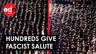 Chilling Video Shows Hundreds Giving Fascist Salutes in Rome [upl. by Lodmilla]