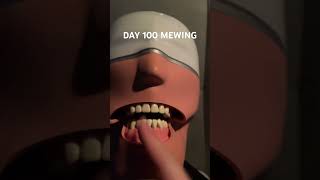 Day 100 mewing 💀 mewing mew skeleton memes motivation meme funny gym workout fitness [upl. by Ajssatan]