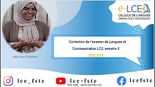 Correction de lexamen du module de langues et communication [upl. by Reynolds]