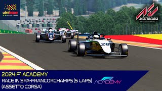 2024 F1 Academy  Race in SpaFrancorchamps 5 laps  0040 Assetto Corsa [upl. by Bank]