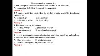 Entrepreneurship Chapter 4 and 5 Exam [upl. by Isleen]