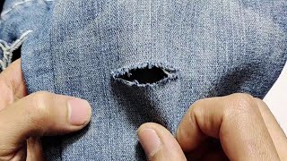 How to amazingly fix holes on your jeans [upl. by Ellehcyt]