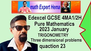 how to do Edexcel GCSE pure mathematics 4MA12H 2023 january  qua 23 trig  math expert hema [upl. by Gowrie]