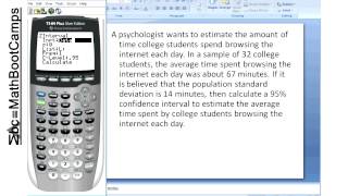 ZInterval and Tintervals on the calculator Confidence Intervals for the Mean [upl. by Epner]