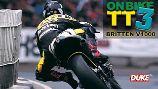 Britten V1000 Onboard  Isle of Man TT 1996  Shaun Harris [upl. by Ahseinek397]