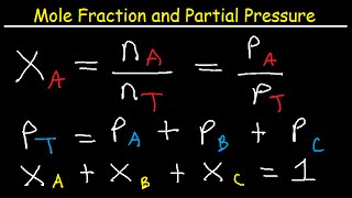 Mole Fraction and Partial Pressure  Chemistry Problems [upl. by Jeralee241]