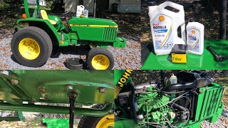 John Deere 870 Diesel Tractor Oil and Filter Change [upl. by Edmee]