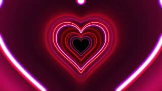 Heart Tunnel Loop  Pink Neon Heart Background  Video Loop 3 Hours [upl. by Allard986]