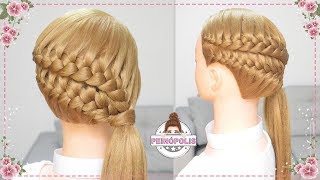 PEINADOS con TRENZAS DOBLES de LADO para CABELLO LARGO FACILES y RAPIDOS [upl. by Astrid]