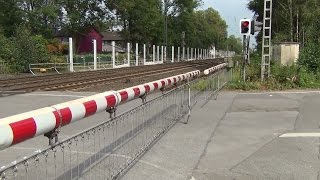 Bahnübergang Plutostraße  Schranken und Züge bei Lärmsanierung [upl. by Ahsened]