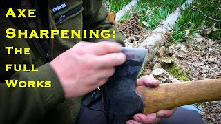 Axe Sharpening For Bushcraft Woodcraft amp Camping  How What and Why [upl. by Renault]