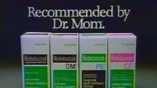 1986 Robitussin Cold and Cough TV Commercial  Recommended by Dr Mom [upl. by Eiggep388]