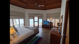 Kuramathi Island Resort Over Water Jacuzzi Villa Room tour [upl. by Lonne]