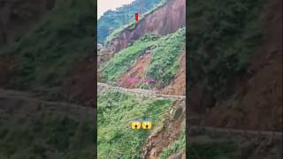 Mountain road big landslide nplmountains road shorts [upl. by Anileva]