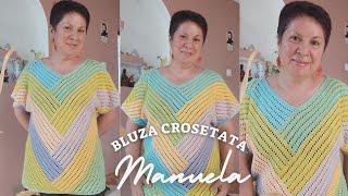 Bluza crosetata Manuela din fir Yarnart Flower Partea aIIa [upl. by Lieno]