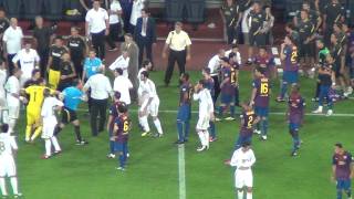 Barça Vs Real Madrid 32 Marcelos Fault On Fabregas  Fight 17082011 HD [upl. by Ylyl]