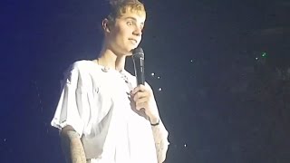 Justin Bieber answering fan questions  QampA at Hamburg Purpose Tour in Germany  November 14 2016 [upl. by Berkow333]