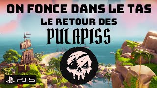 DUO Sloop VS 2 sloops ENNEMIS et le BURNING BLADE en prime  pvp Sea of Thieves ps5 [upl. by Emirac]