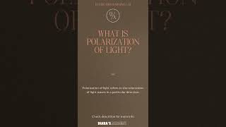 What is Polarization of Light learnphysics quiz physicsquiz [upl. by Eikcaj]