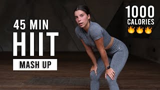 Burn 1000 Calories with this 45 MIN CARDIO HIIT Workout Full Body No Equipment No Repeats [upl. by Donela]