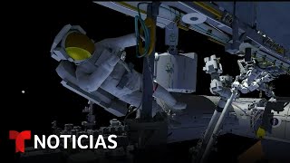 Astronautas de la NASA realizan su primera caminata  Noticias Telemundo [upl. by Mhoj]