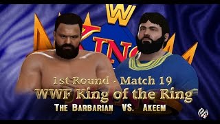 WWF KING OF THE RING 1st Round  Match 19  The Barbarian VS Akeem WWE 2K16 Gameplay [upl. by Annatnom]