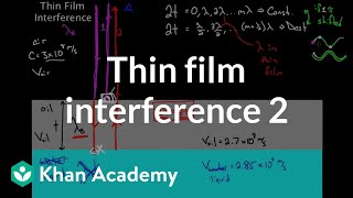 Thin Film Interference part 2  Light waves  Physics  Khan Academy [upl. by Lehsar817]