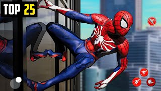 Top 25 Best Spiderman Games for Android amp iOS in 2024  High Graphics New Spiderman Games for Mobile [upl. by Koslo978]