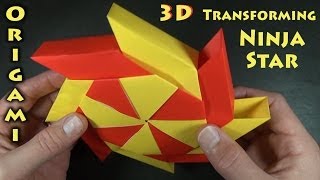 Origami 3D Transforming Ninja Star designed by Ray Bolt [upl. by Arec]