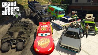 GTA 5  Stealing Fictional movies cars With Franklin  GTA V Real Life Cars 46 [upl. by Nylrad]