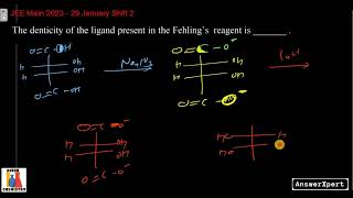 The denticity of the ligands present in Fehlings solution is [upl. by Aivatan]