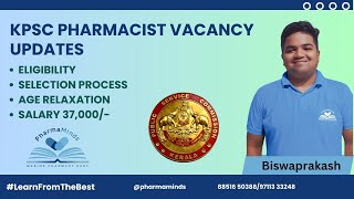 PHARMACIST VACANCY AT KPSC 2024  ELIGIBILITY  AGE RELAXATION  HIGH PAYING SALARY [upl. by Fugate]