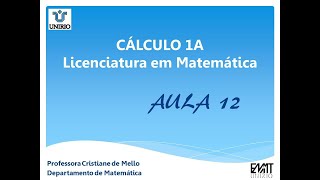 AULA 12  CÁLCULO 1A [upl. by Ellenehc]