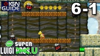 New Super Luigi U 3 Star Coin Walkthrough  Rock Candy Mines 1 Mount Fuzzy [upl. by Zedecrem]