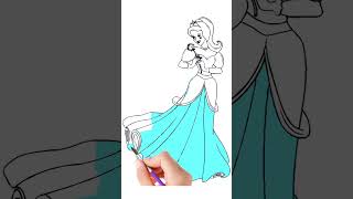 Cinderella Disney Princess Drawing for kids Easy Drawing [upl. by Aillicec185]