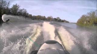 New Years Day 2016 water skiing behind a wave runner [upl. by Ausoj]