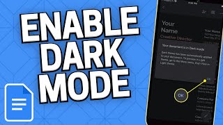 How to Enable Dark Mode on Google Docs 2024 [upl. by Naldo]