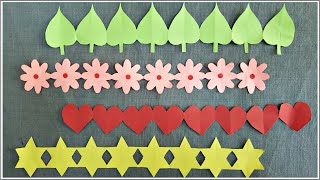 Easy decorative paper chain ideas  DIY Paper cutting decorations  Bulletin board border design [upl. by Knepper338]